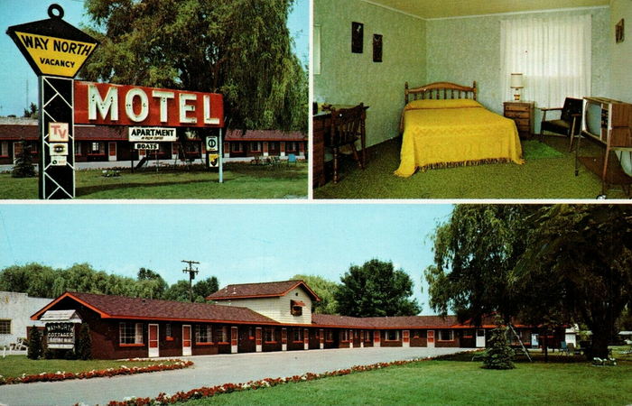 Nanci-K-Motel (Way North Motel and Cabins) - Old Postcard View